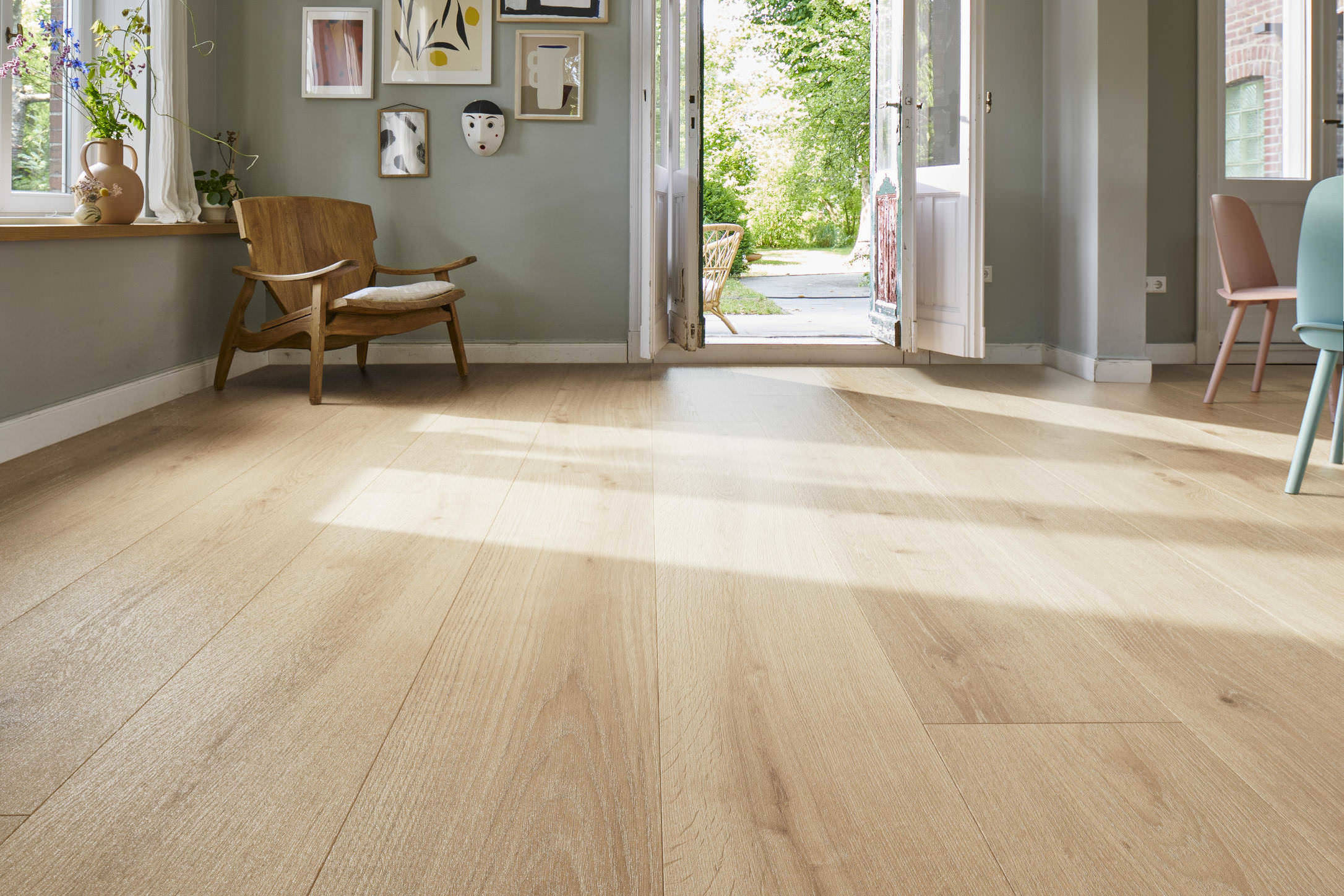 Laminate Floor Tritty 90 Plank 1-Strip 4V Oak Melina Puro