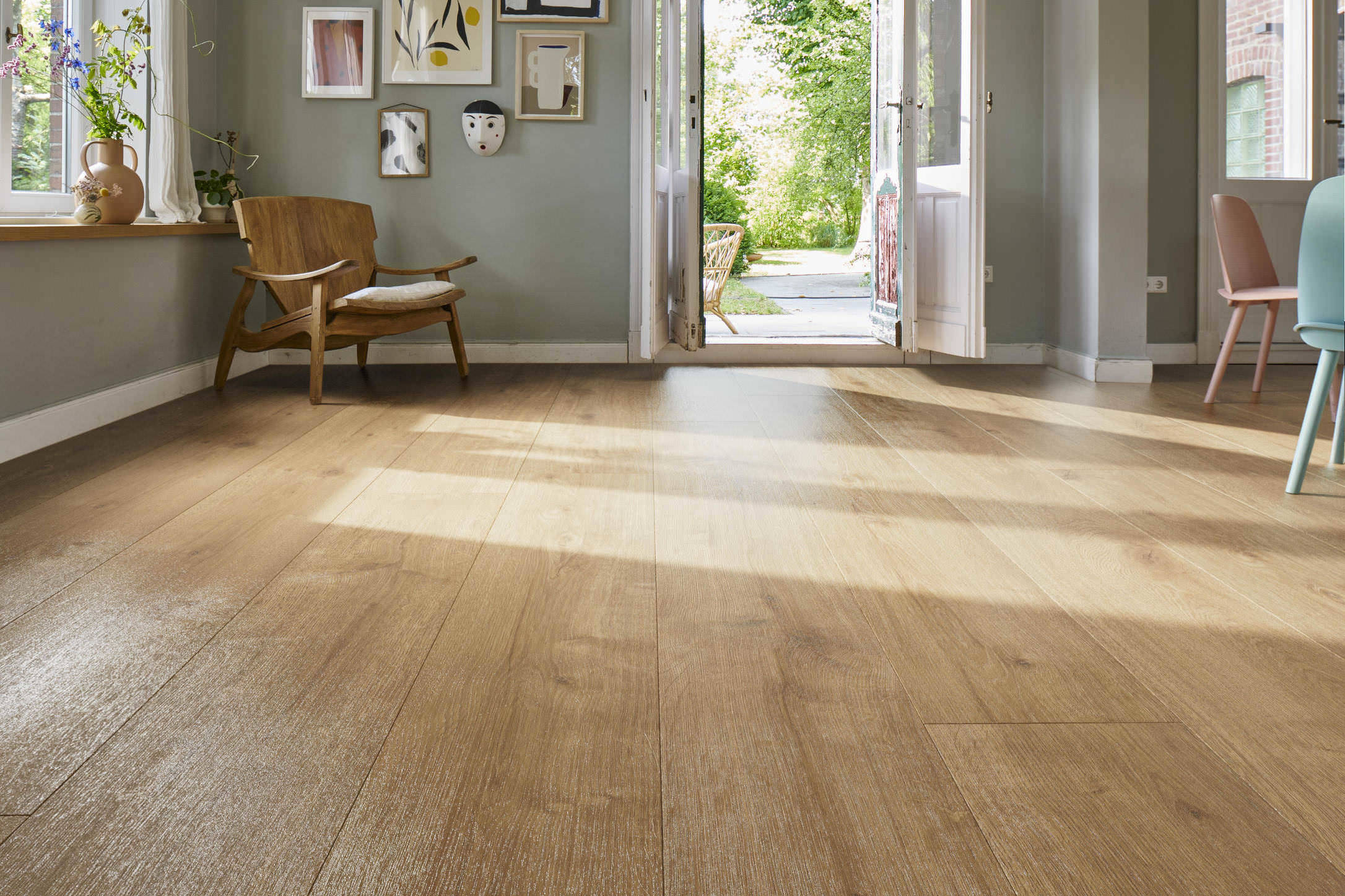 Laminate Floor Tritty 90 Plank 1-Strip 4V Oak Savona Nature