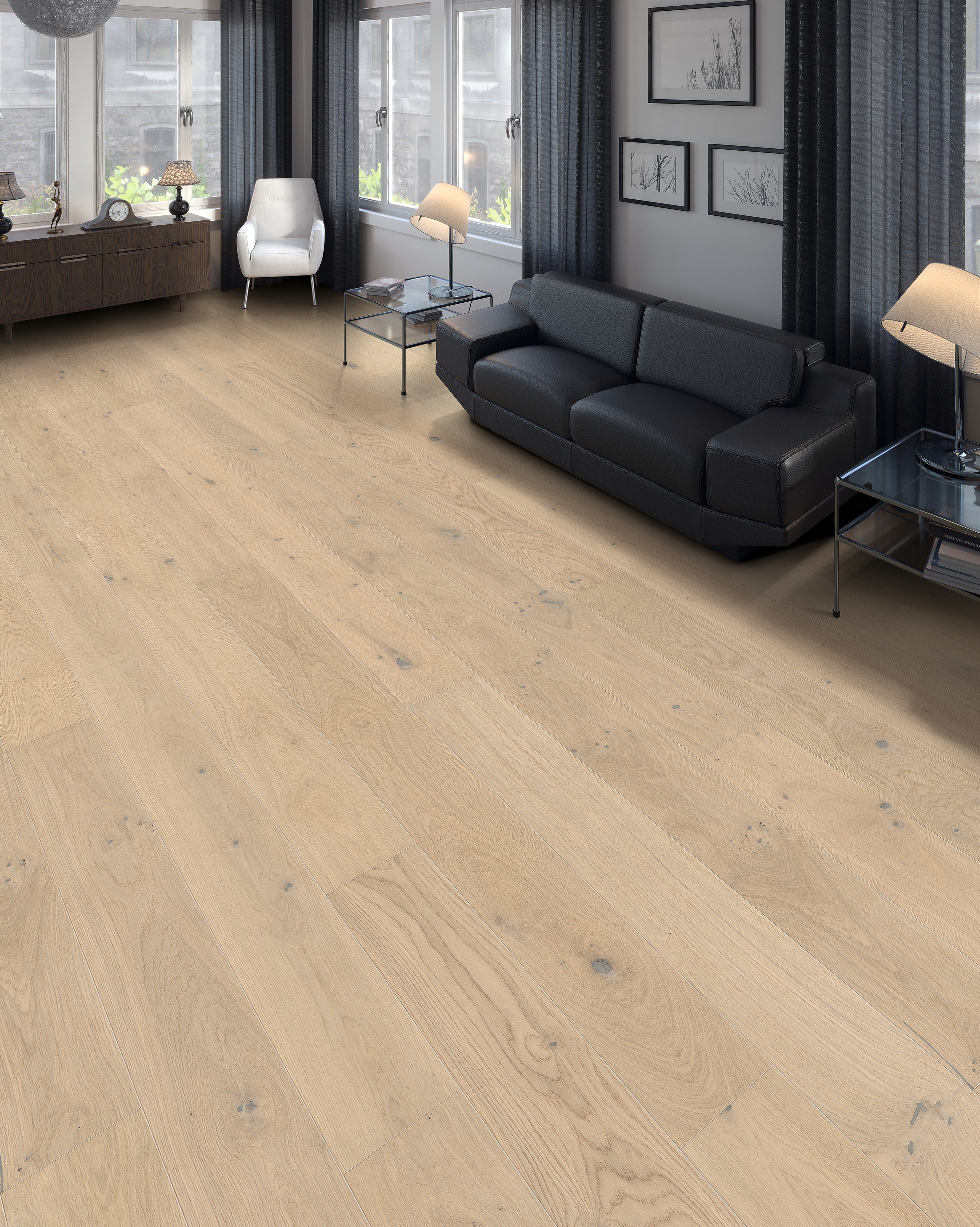 PLANK 1-STRIP 4V OAK LIGHT WHITE SAUVAGE BRUSHED