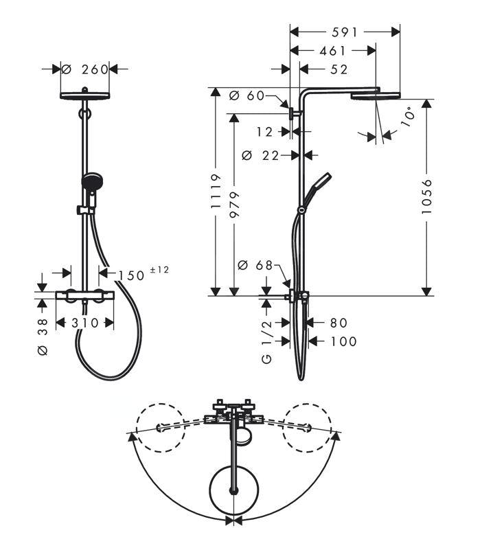Shower Pulsify S Puro 260 1jet