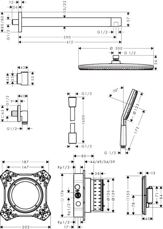 Shower Raindance Alive S concealed 300 1jet