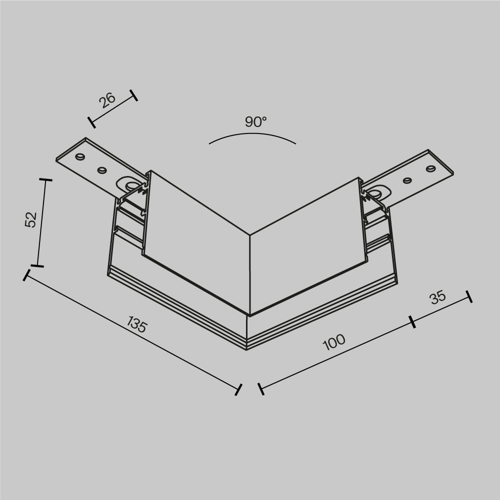 TRACK L-CONNECTOR SURFACE MOUNTED - EXILITY