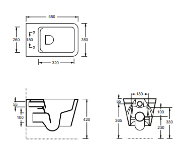 Toilet Hide square wall hung
