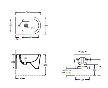 Bidet Form wall hung